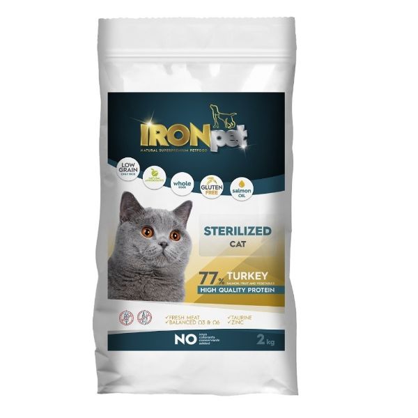 Obrázek IRONpet Cat Sterilized Turkey (Krůta) 2 kg