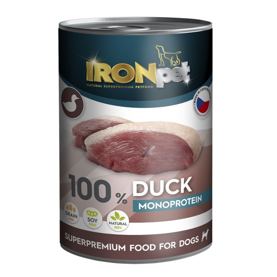 Obrázek z IRONpet Dog Duck (Kachna) 100 % Monoprotein, konzerva 400 g 