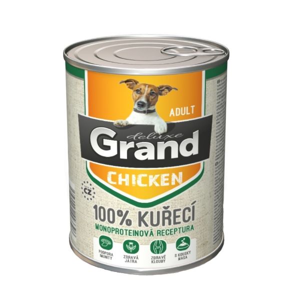 Obrázek Grand deluxe Dog Adult 100 % kuřecí, konzerva 820 g 