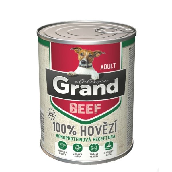 Obrázek Grand deluxe Dog Adult 100 % hovězí, konzerva 820 g