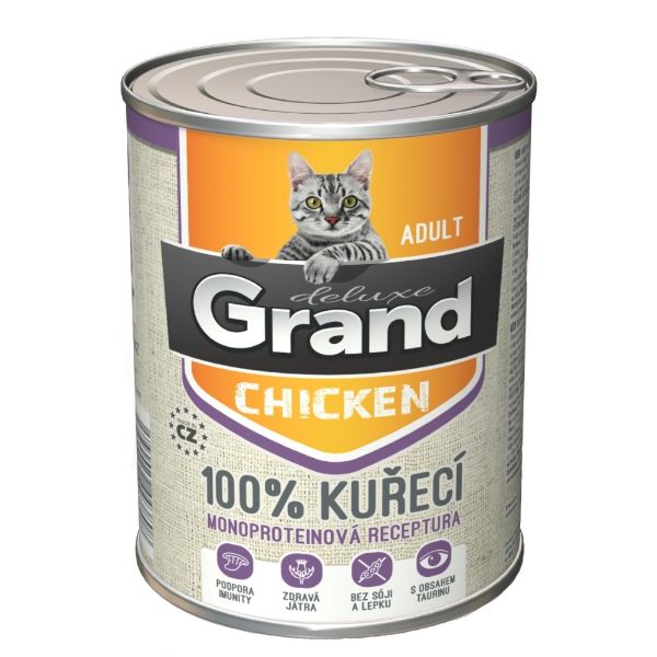 Obrázek Grand deluxe Cat 100 % kuřecí, konzerva 400 g 