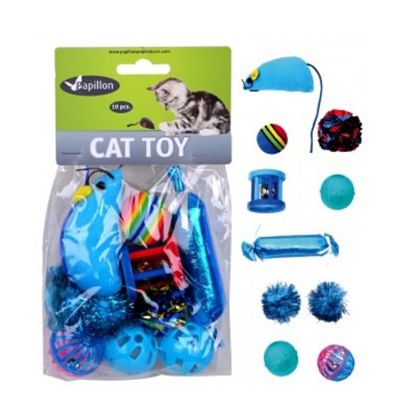 Obrázek Hračka kočka - modrý mix (10 ks)
