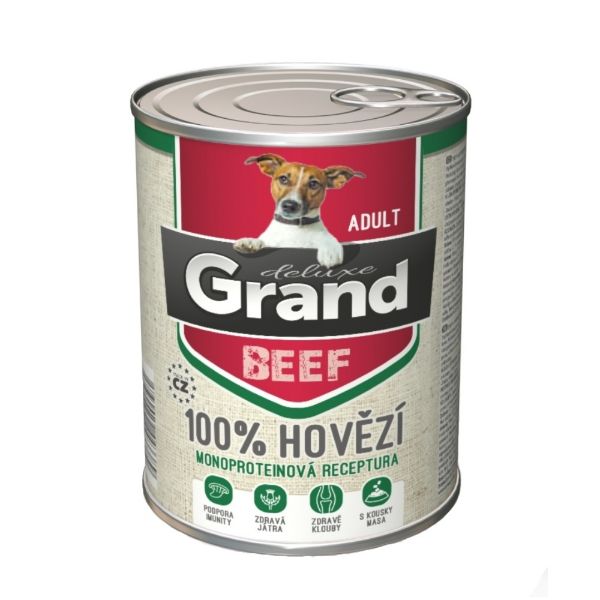 Obrázek Grand deluxe Dog Adult 100 % hovězí, konzerva 400 g