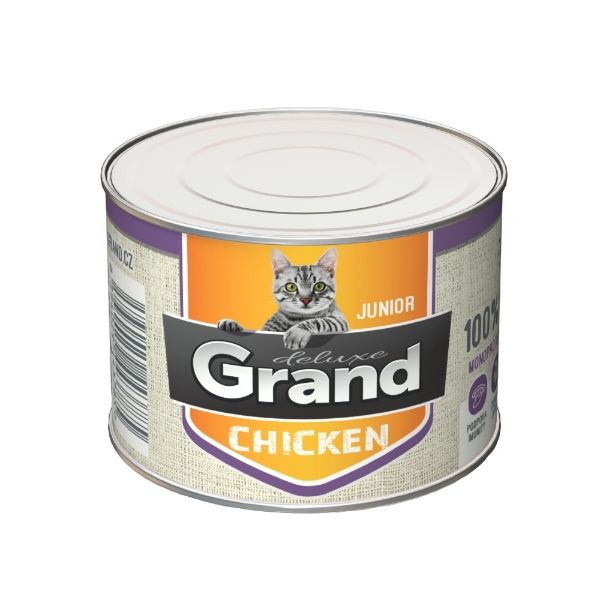 Obrázek Grand deluxe Cat Junior 100 % kuřecí, konzerva 180 g 