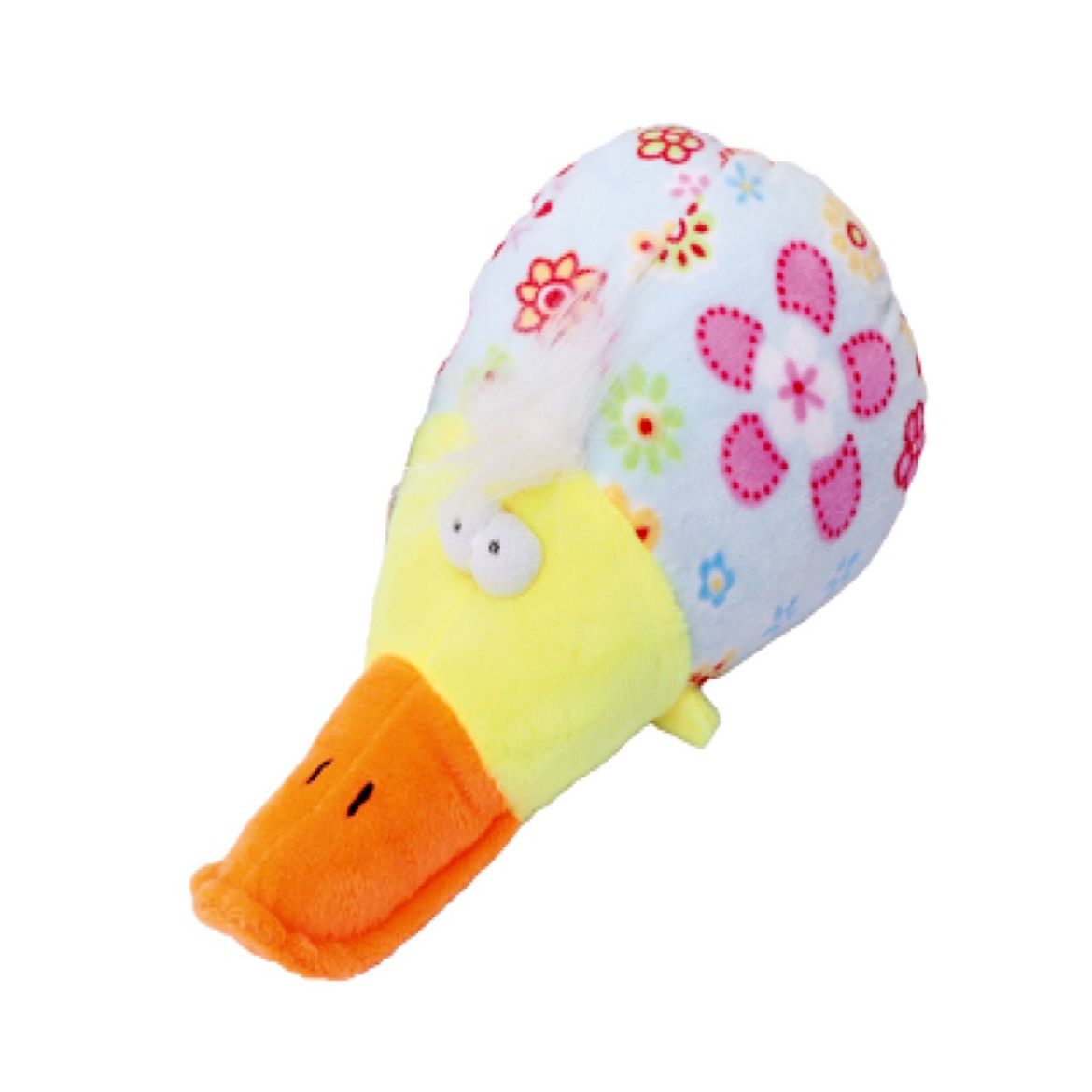 plyšová kachna pro psa o velikosti 17cm se všitým pískátkem