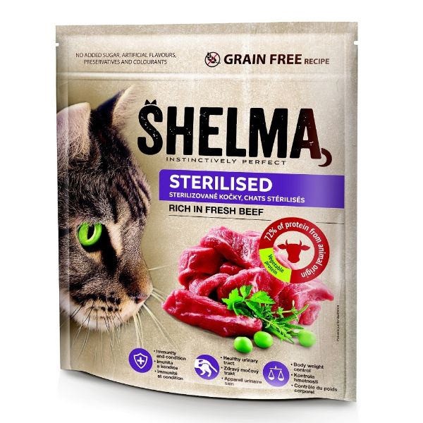 Obrázek SHELMA Cat Sterilised Beef GF 750 g