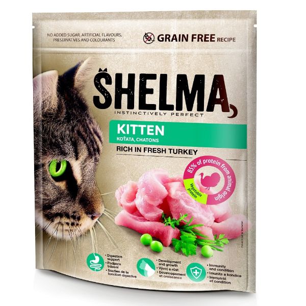 Obrázek SHELMA Cat Kitten Freshmeat Turkey GF 750 g