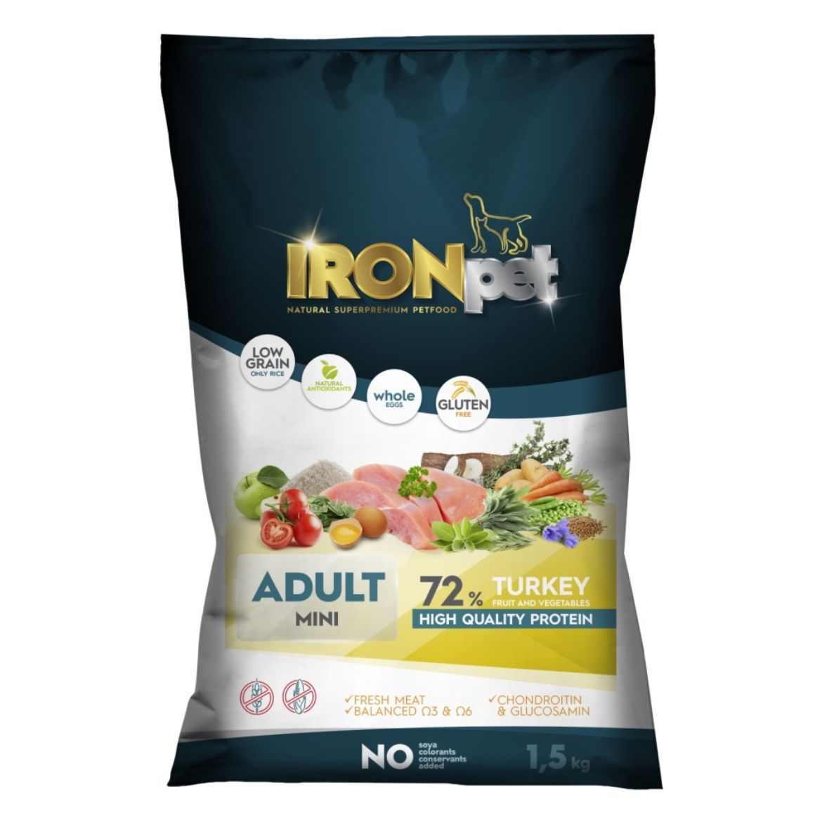 Obrázek z IRONpet Dog Adult Mini Turkey (Krocan) 1,5 kg 