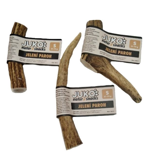 Malý paroh jelení dentální pamlsek pro psy, vhodné pro menší a střední plemena, kousátko, uspokojuje potřebu kousat, pomáhá omezovat zubní plak