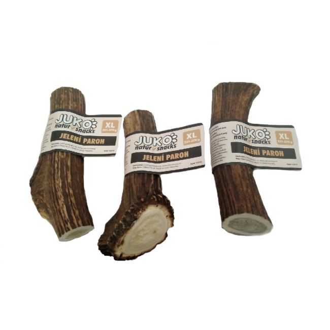 Velký paroh jelení dentální pamlsek pro psy, vhodné pro velký plemena, kousátko, uspokojuje potřebu kousat, pomáhá omezovat zubní plak