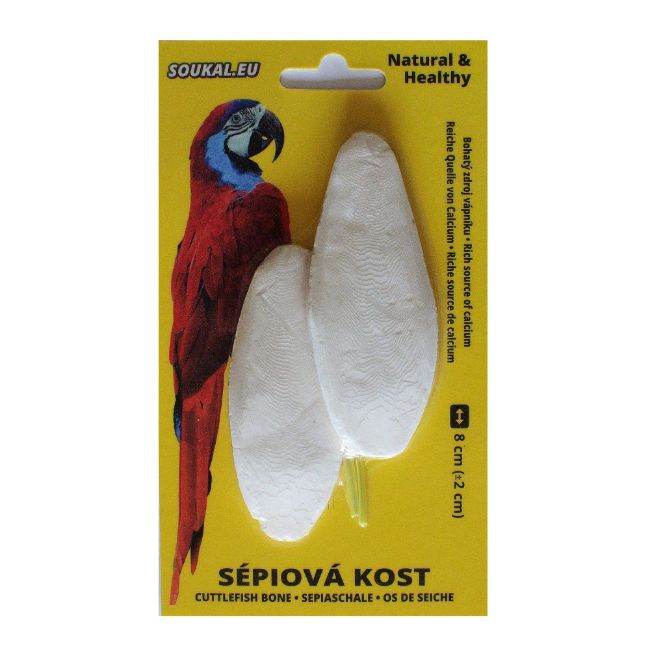 Sepiová kost, 2ks, 8cm, pro želvy, papoušky, ještěry, hlemýždě,  dodává vápníku, pouze broušené, 