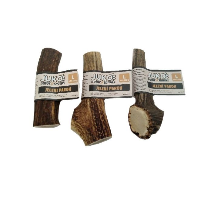 Velký paroh jelení dentální pamlsek pro psy, vhodné pro velká plemena, kousátko, uspokojuje potřebu kousat, pomáhá omezovat zubní plak