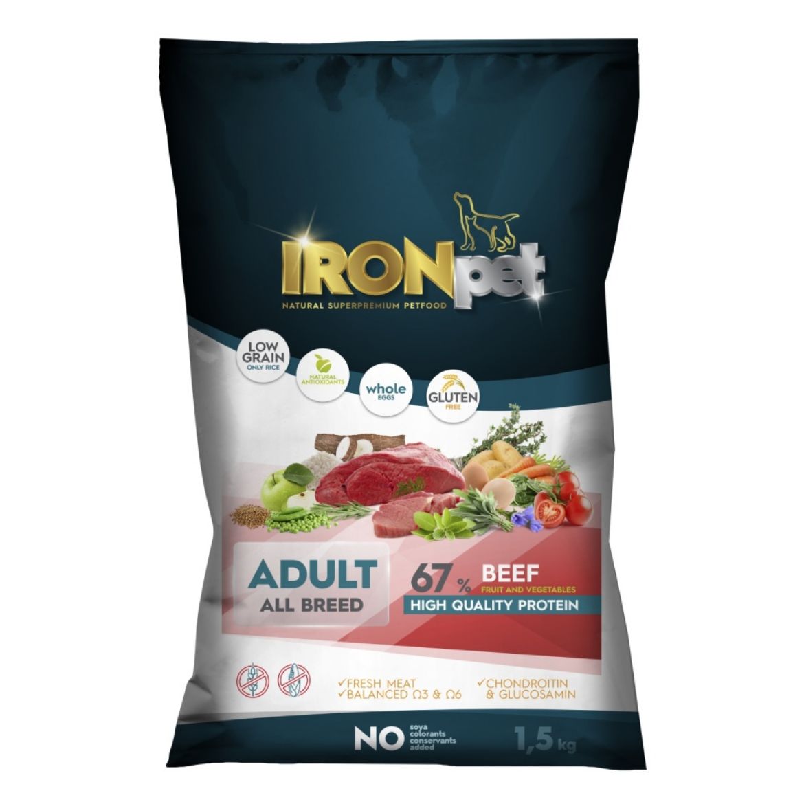 Obrázek z IRONpet Dog Adult All Breed Beef (Hovězí) 1,5 kg 