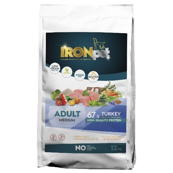 Obrázek IRONpet Dog Adult Medium Turkey (Krocan) 12 kg