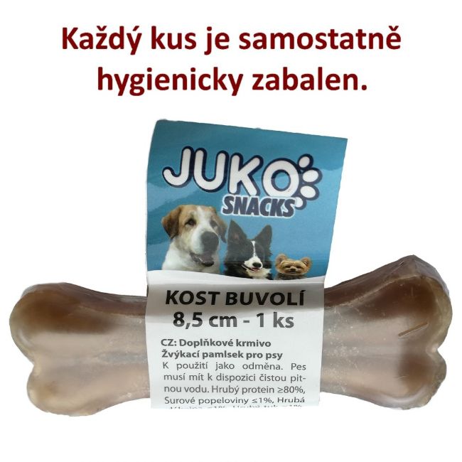 kost, buvolí, žvýkací, 8,5cm, hygienicky balené - po 1ks,