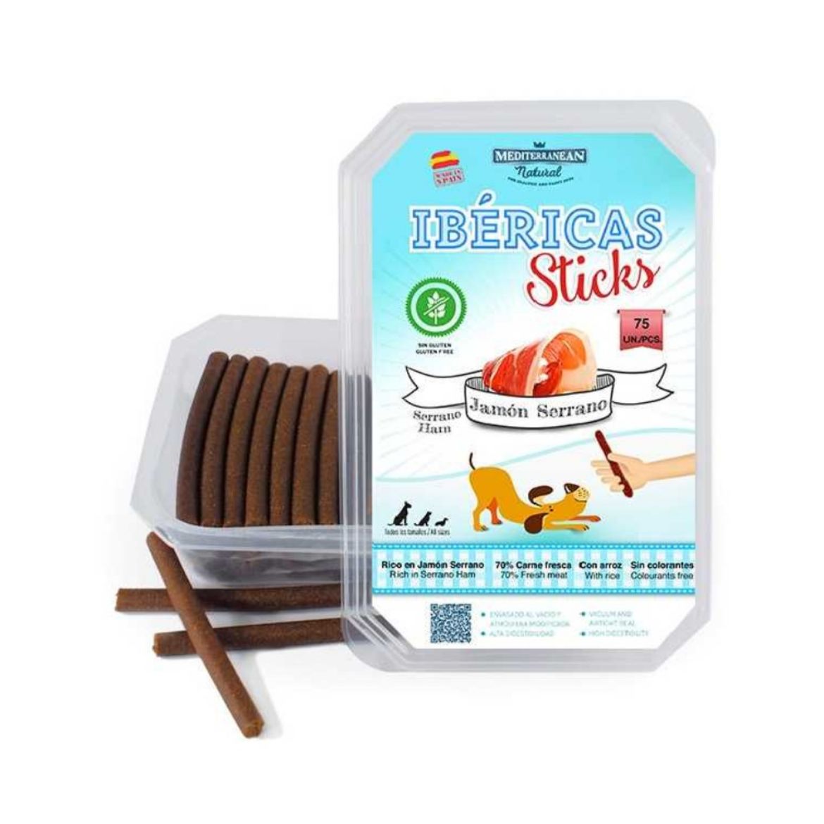 Obrázek z Ibéricas Dog tyčinky serrano šunka 800 g (cca 75 ks) 