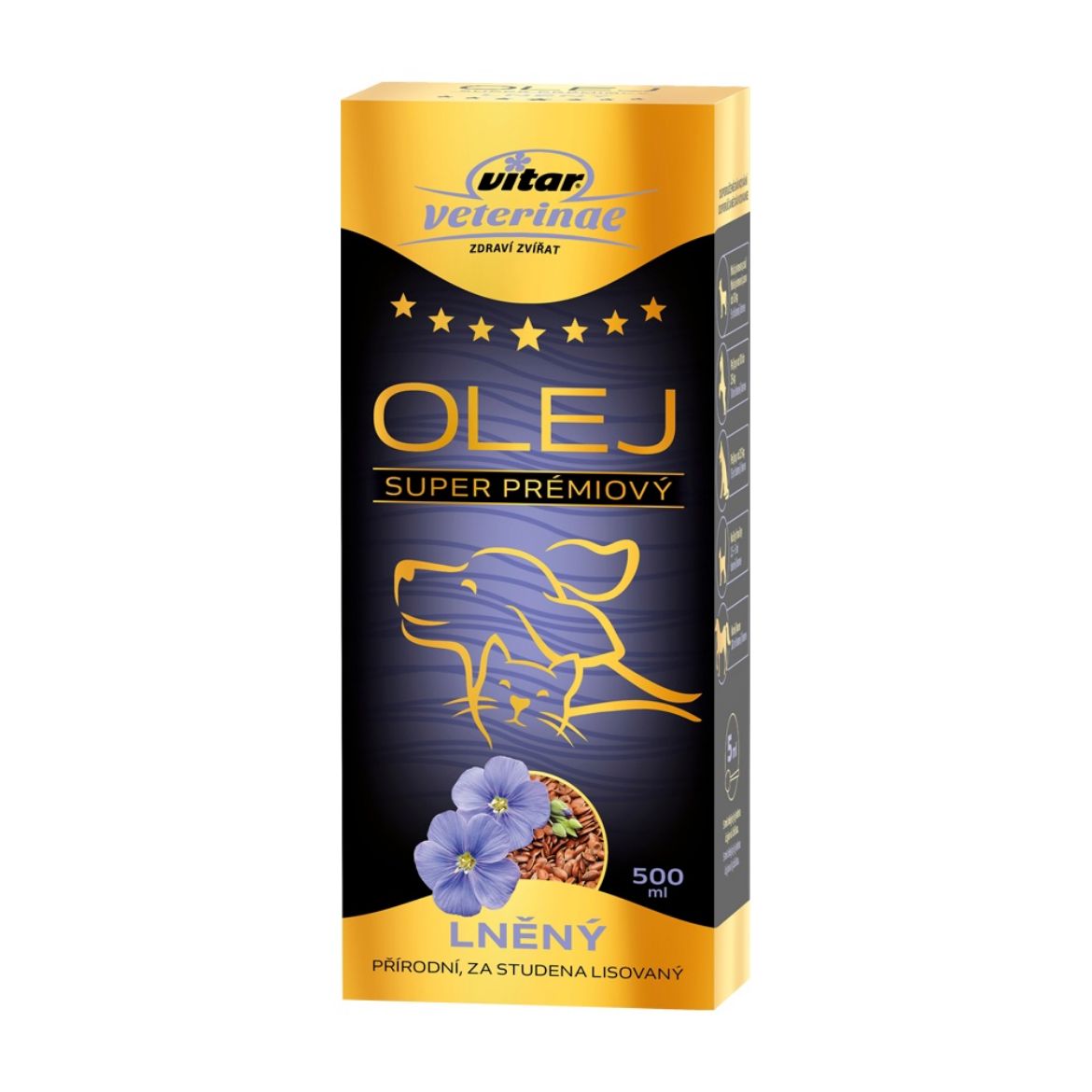 Obrázek z Vitar Veterinae Lněný olej 500 ml 