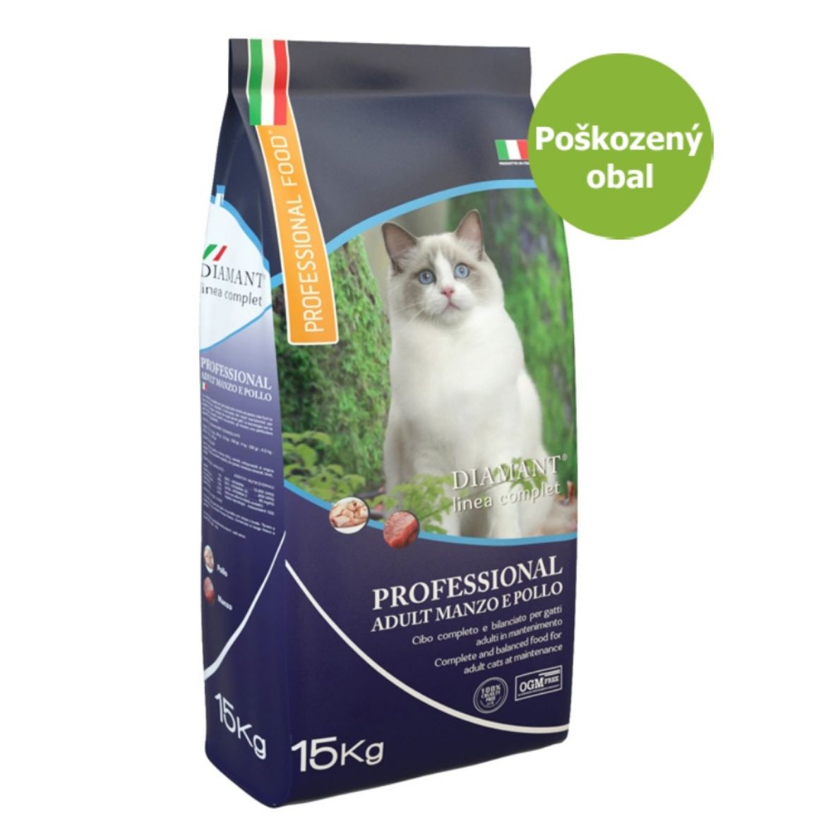 Diamant cat adult manzo e pollo, kompletní krmivo pro dospělé kočky s hovězím a kuřecím masem