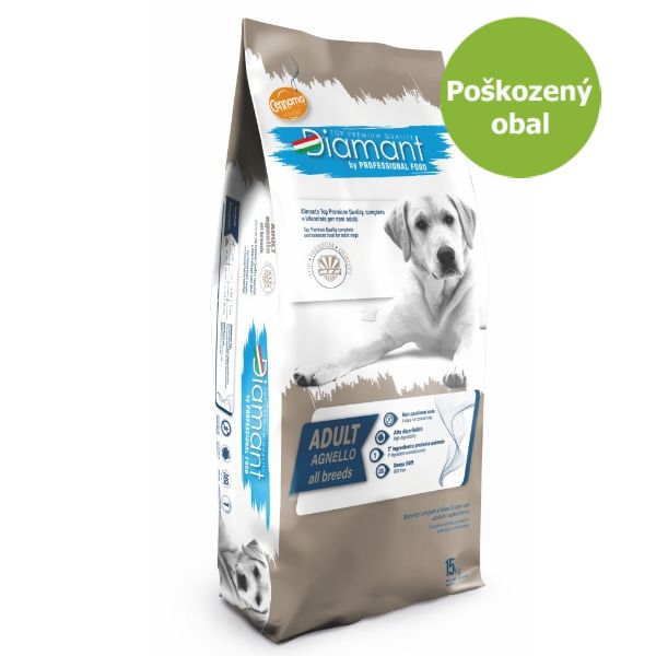 Obrázek Diamant Dog Adult Jehněčí 15 kg - Poškozený obal - SLEVA 15 %