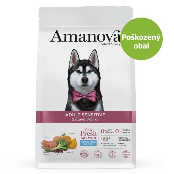 Obrázek Amanova Dog Adult Sensitive Salmon & Pumpkin GF 10 kg - Poškozený obal - SLEVA 15 %
