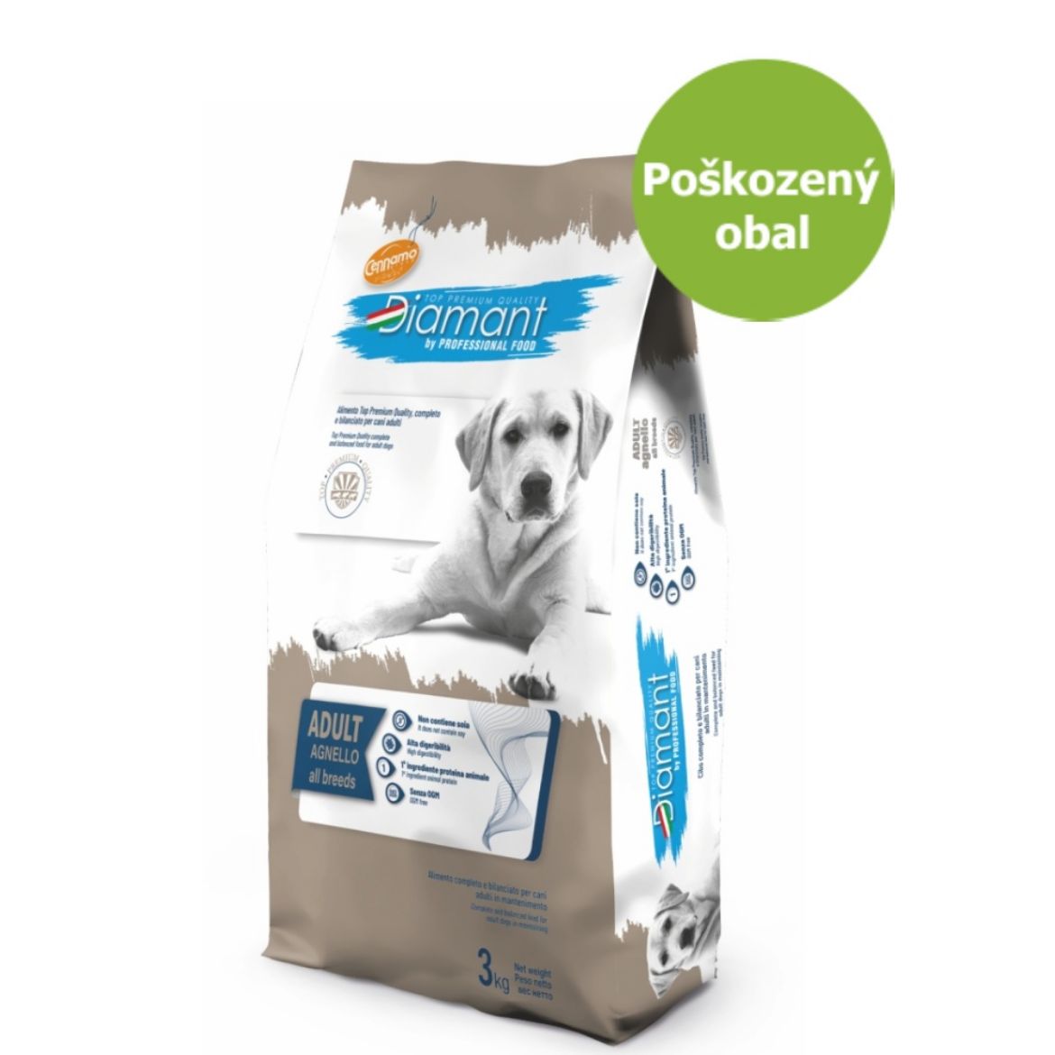 Obrázek z Diamant Dog Adult Jehněčí 3 kg - Poškozený obal - SLEVA 15 % 