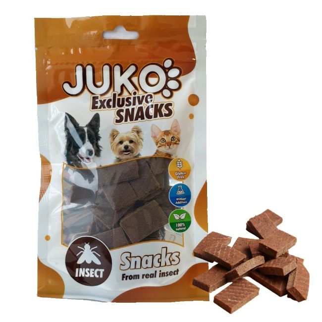 JUKO Snacks hmyzí kostky, 100% přírodní pamlsek, hypoalergenní, snadno stravitelný, 