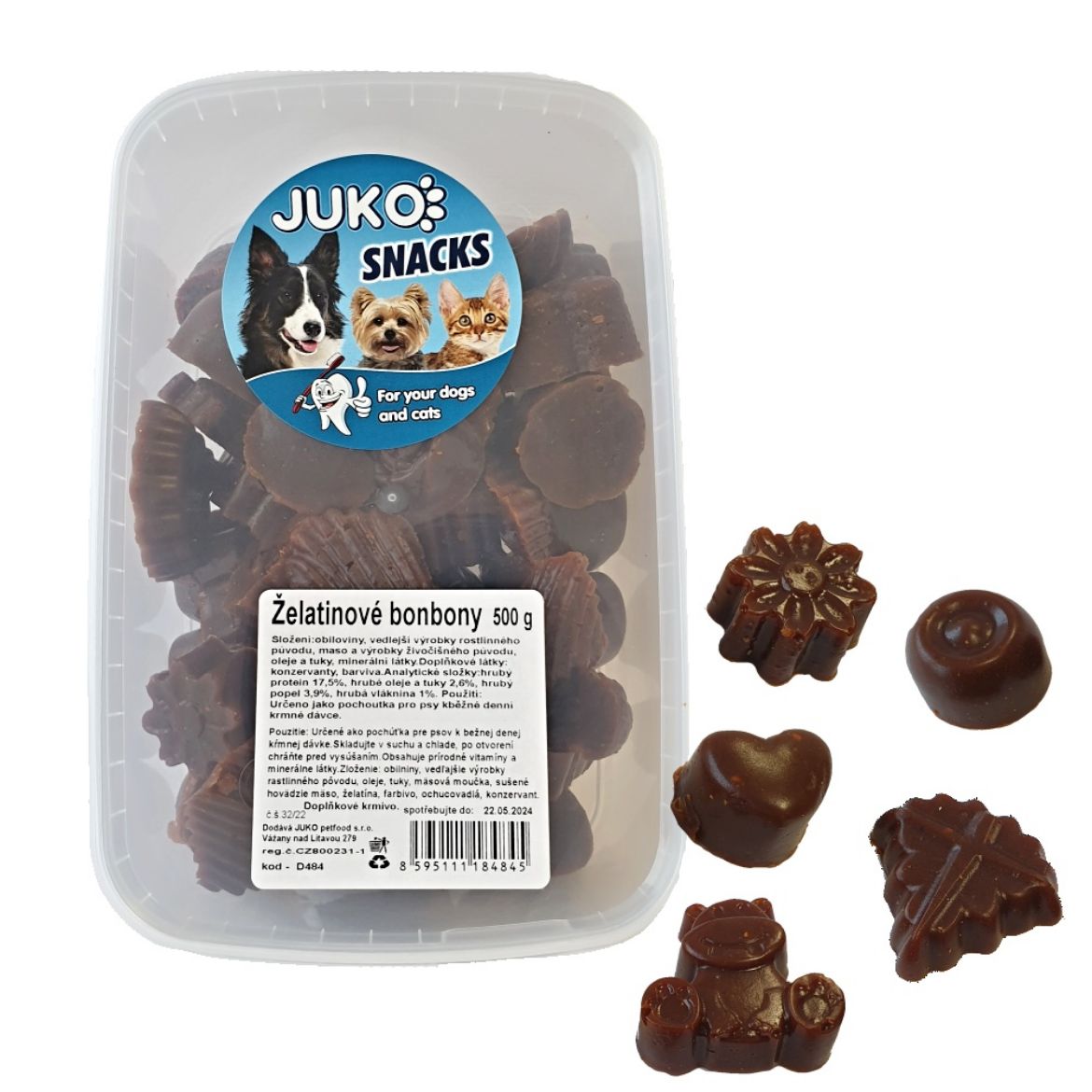 Obrázek z Želatinová bonbony JUKO Snacks 500 g (cca 42 ks) 