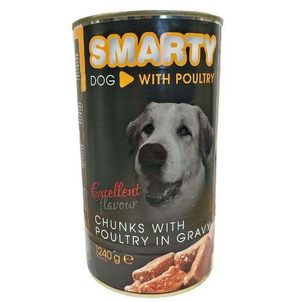 Obrázek SMARTY Dog Drůbeží chunks, konzerva 1240 g