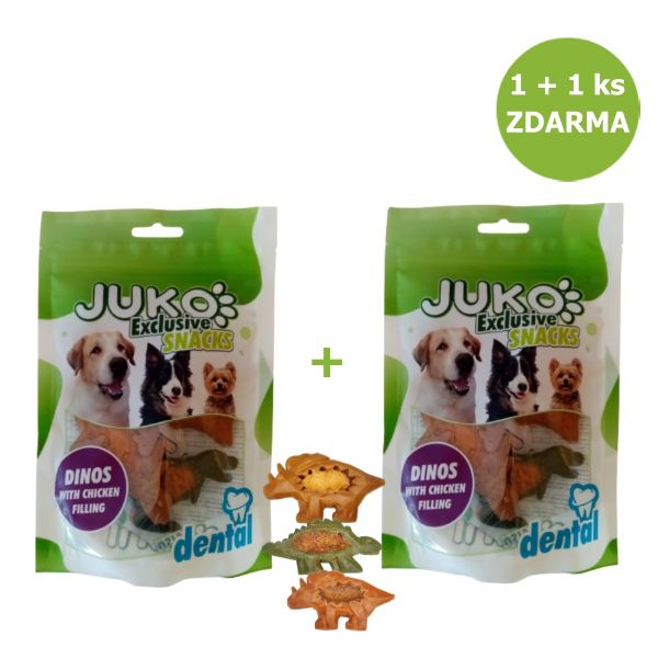 Obrázek Dinos with chicken filling JUKO Snacks 4 ks (124 g) AKCE 1 + 1 ZDARMA