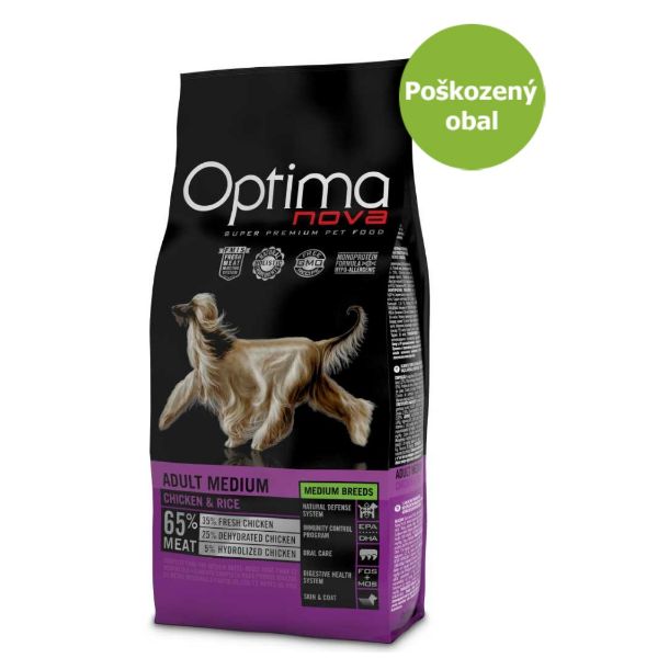 Obrázek OPTIMAnova Dog Adult Medium Chicken & Rice 2 kg - Poškozený obal - SLEVA 15 %