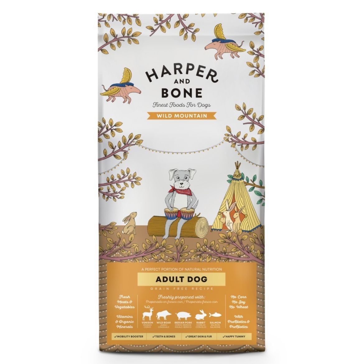 Obrázek z Vzorek Harper and Bone Dog Adult Large & Medium divoké hory 100 g 