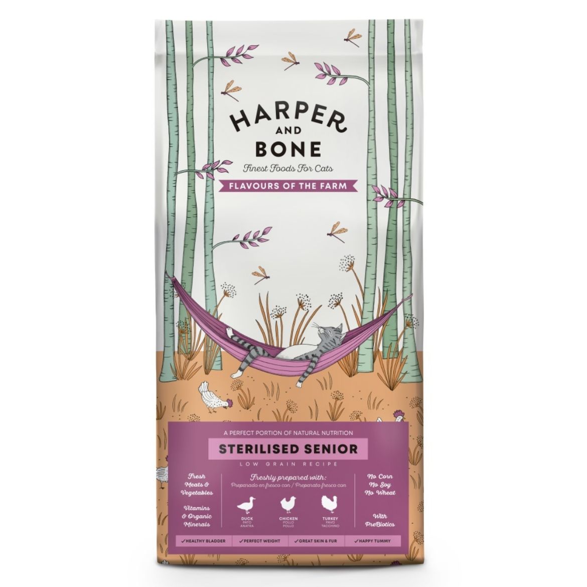 Obrázek z Vzorek Harper and Bone Cat Senior Sterilised příchutě farmy 70 g 