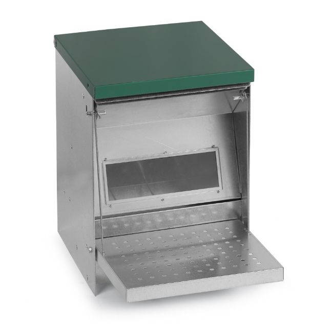 Nášlapné krmítko pro drůbež 5 kg, Automatické, plechové