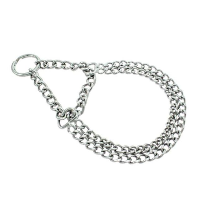 polostahovací, dvouřadý, ocel, pochromováno, šlifované články, 50 cm