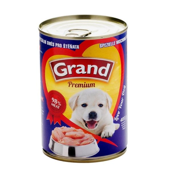 Obrázek Grand Premium Dog Junior masová směs, konzerva 405 g