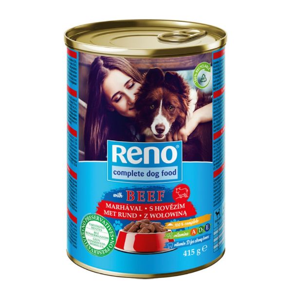 Obrázek RENO Dog hovězí, kousky 415 g