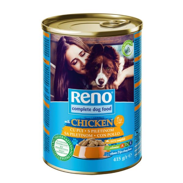Obrázek RENO Dog kuřecí, kousky 415 g