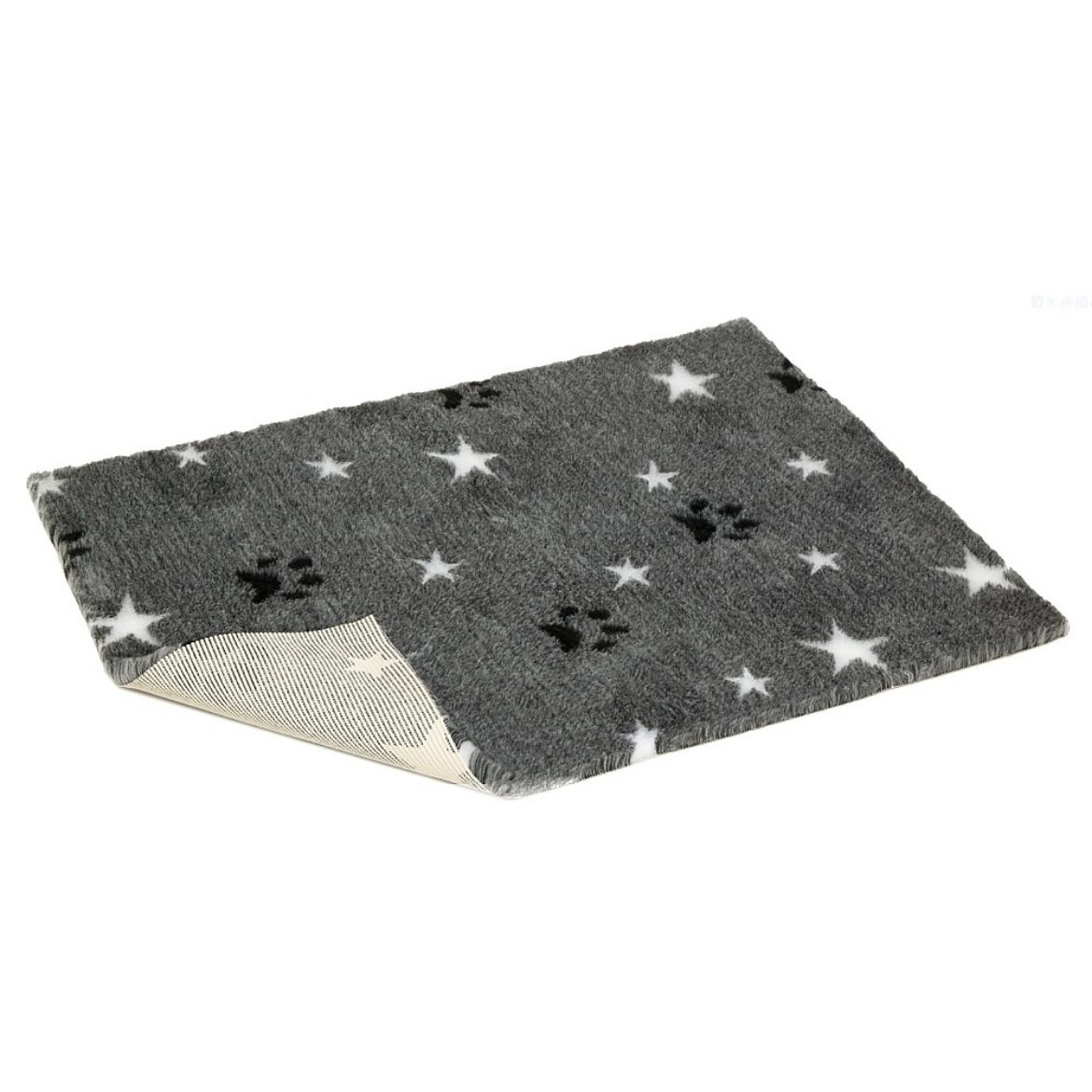 Obrázek z Vetbed protiskluz / Drybed šedá hvězdy a packy , role 10 x 1,5 m, vlas 30 mm 