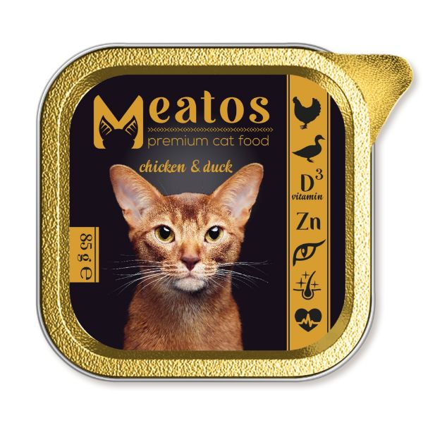 Obrázek Meatos Cat Chicken & Duck kousky v omáčce 85 g