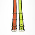 Obrázek z Obojek kožený s textilní vsadkou FLUO 55 x 2,0 cm 
