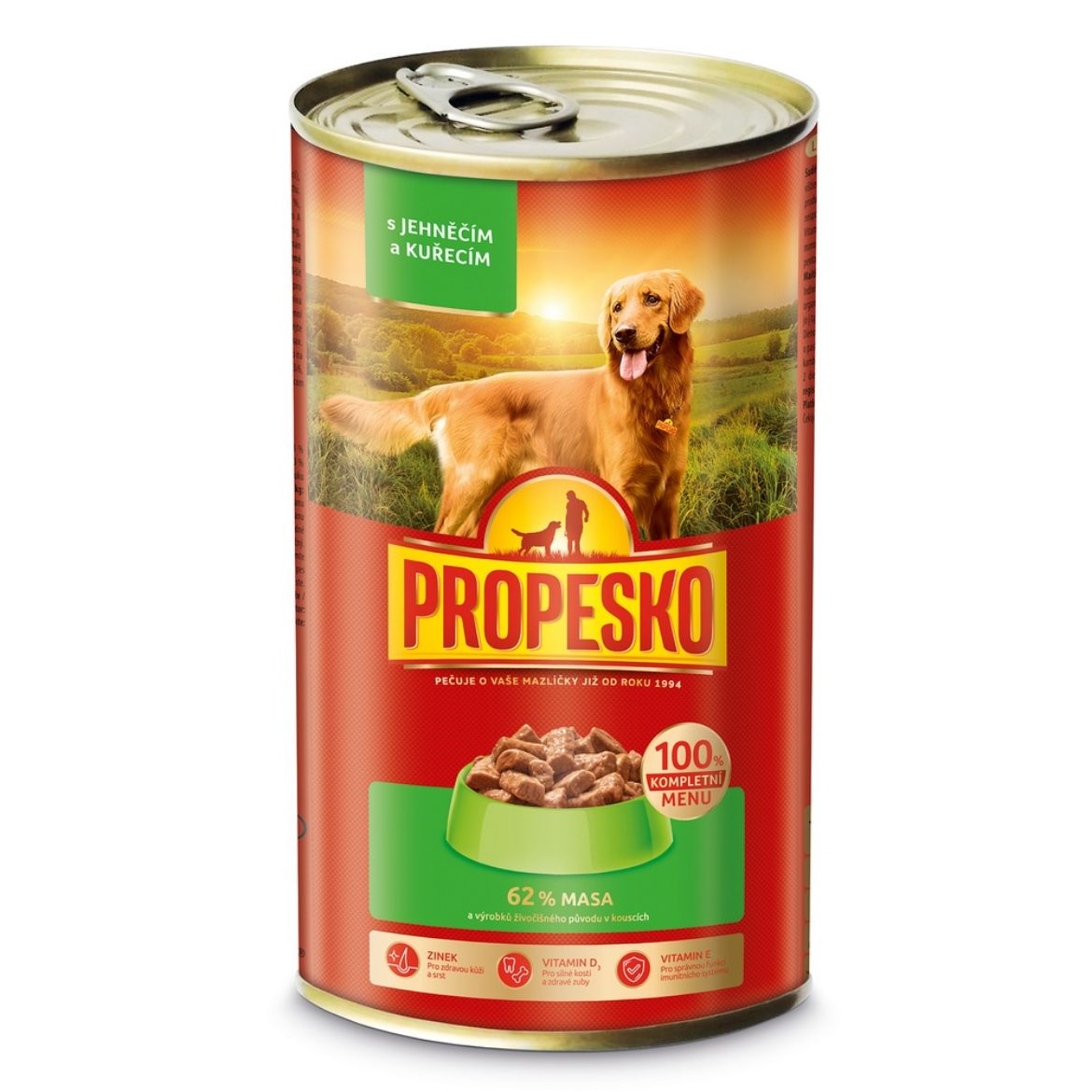 Obrázek z PROPESKO Dog jehněčí a kuřecí v omáčce, kousky 1240 g 