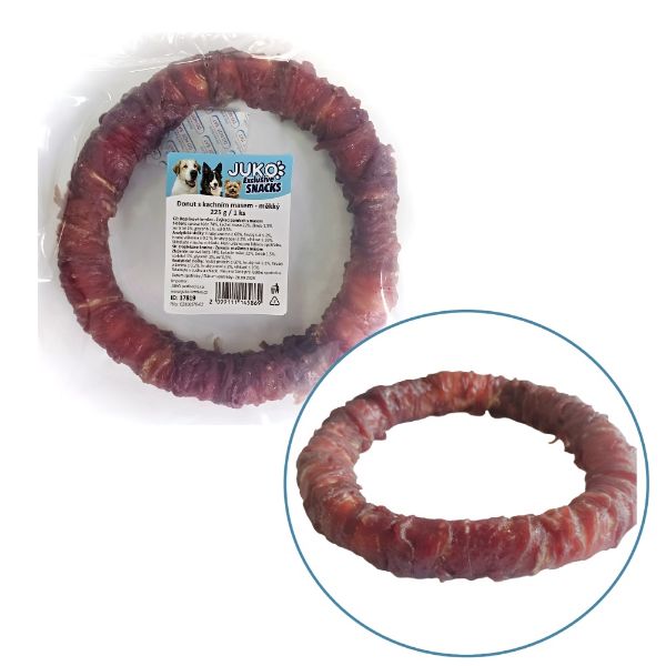 Obrázek Donut s kachním masem měkký JUKO Snacks 225 g (1 ks)