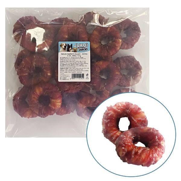 Obrázek Donut s kachním masem měkký JUKO Snacks 6 cm (20 ks)