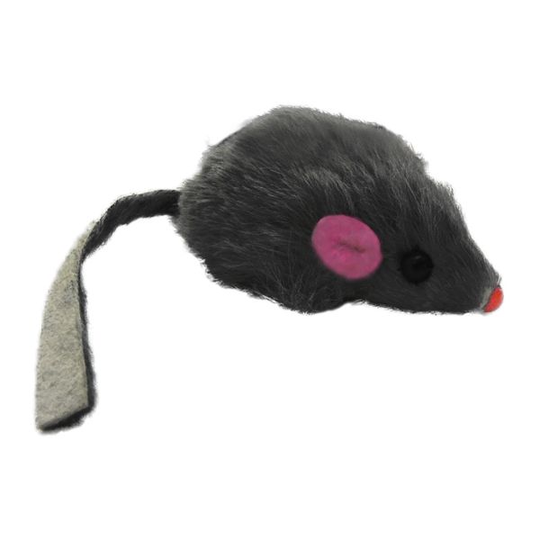 Obrázek Myš s kožešinou šedá chrastící 5 cm