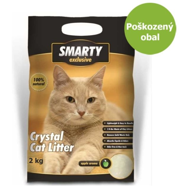 Smarty exclusive, silikátové stelivo pro kočky, s vůní zeleného jablka, granulovité, vysoká absorpční schopnost, přírodní netoxické