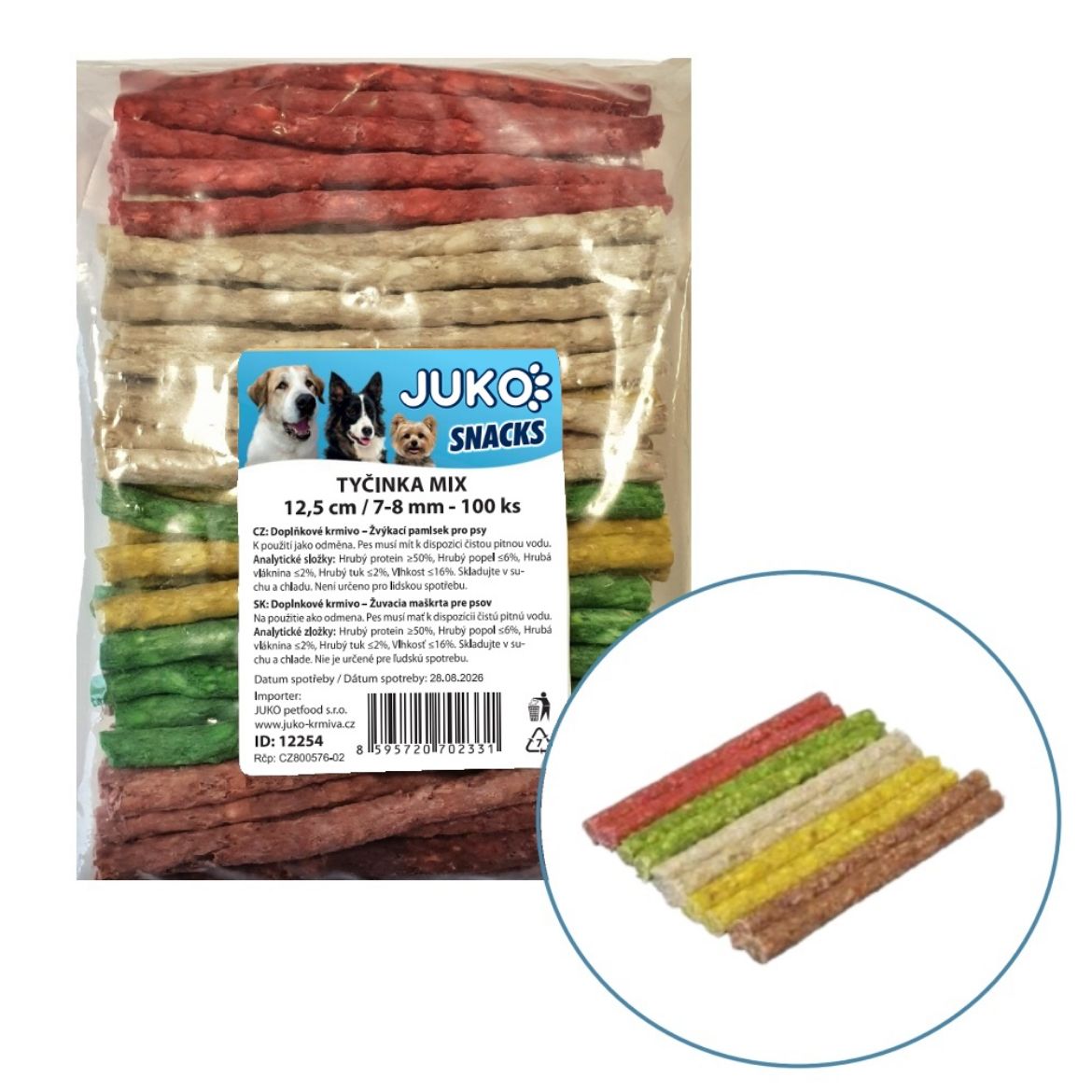 Obrázek z Tyčinka mix JUKO Snacks 12,5 cm, 7 - 8 mm (100 ks) 