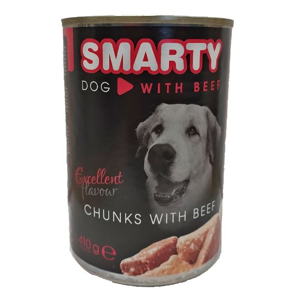 Obrázek SMARTY Dog Hovězí chunks, konzerva 410 g