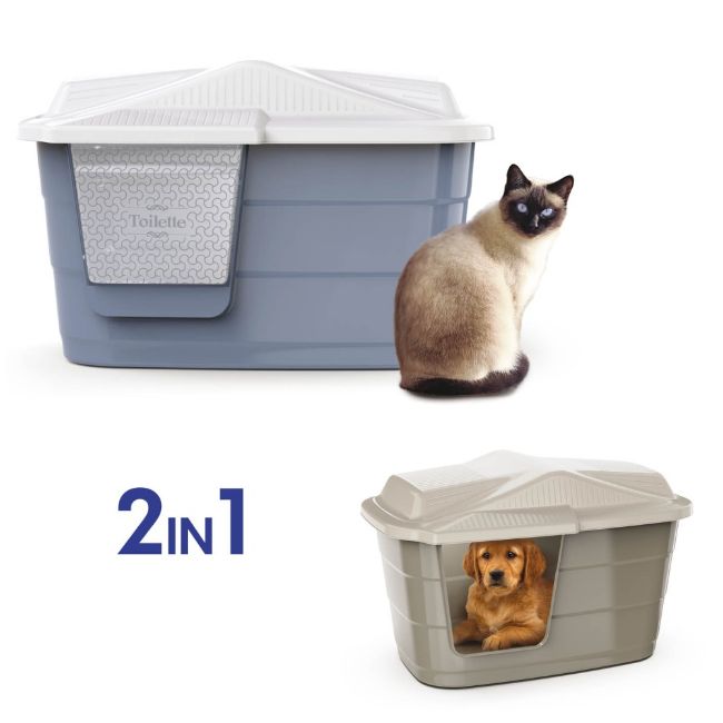 wc pro kočky, domeček, plastový, VILLA 2 v 1, kvalitní plast, 