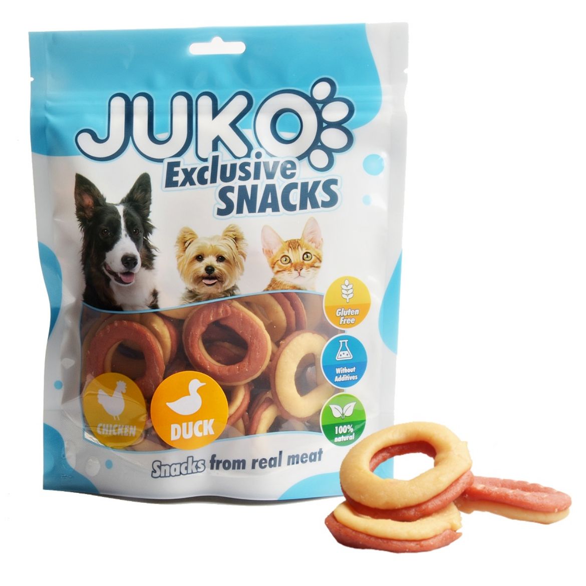 Obrázek z Chicken & Duck Doughnuts JUKO Snacks 250 g 