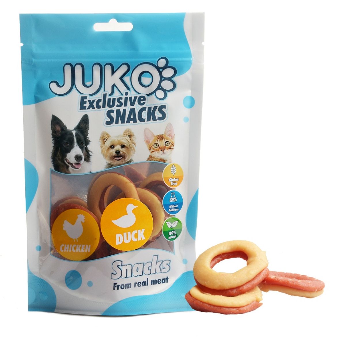 Obrázek z Chicken & Duck Doughnuts JUKO Snacks 70 g 